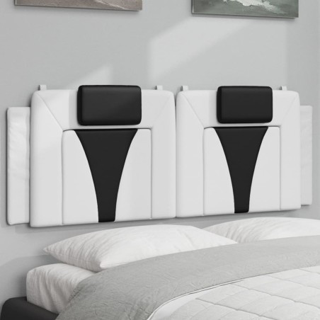Coussin de tête de lit noir et blanc 120 cm similicuir 