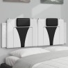 Coussin de tête de lit noir et blanc 120 cm similicuir 