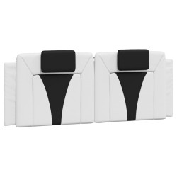Coussin de tête de lit noir et blanc 120 cm similicuir 