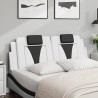 Coussin de tête de lit noir et blanc 120 cm similicuir 
