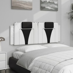 Coussin de tête de lit noir et blanc 120 cm similicuir 