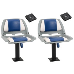 Sièges de bateau lot de 2 avec piédestal pivotant à 360° 