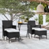 Ensemble de bistro de jardin 5pcs Résine tressée et acacia Noir 