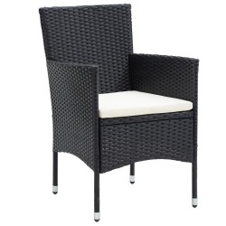 Ensemble de bistro de jardin 5pcs Résine tressée et acacia Noir 
