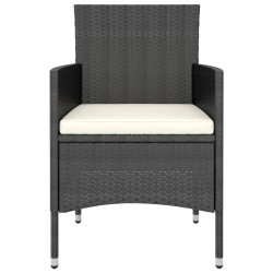 Ensemble de bistro de jardin 5pcs Résine tressée et acacia Noir 