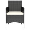Ensemble de bistro de jardin 5pcs Résine tressée et acacia Noir 