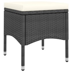 Ensemble de bistro de jardin 5pcs Résine tressée et acacia Noir 