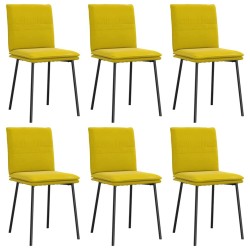 Chaises à manger lot de 6 jaune velours 