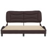 Cadre de lit sans matelas marron foncé 160x200 cm tissu 