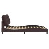 Cadre de lit sans matelas marron foncé 160x200 cm tissu 