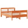 Cadre de lit sans matelas cire marron 150x200cm bois pin massif 