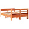 Cadre de lit sans matelas cire marron 150x200cm bois pin massif 