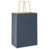 Sacs en papier 250 pcs avec poignées bleu 15x8x21 cm 
