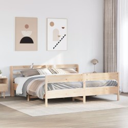 Cadre de lit sans matelas 200x200 cm bois massif de pin 