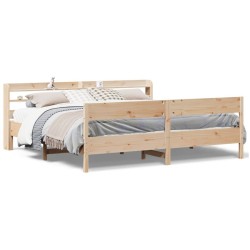 Cadre de lit sans matelas 200x200 cm bois massif de pin 