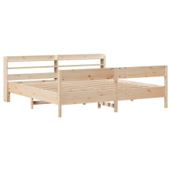Cadre de lit sans matelas 200x200 cm bois massif de pin 