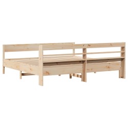 Cadre de lit sans matelas 200x200 cm bois massif de pin 