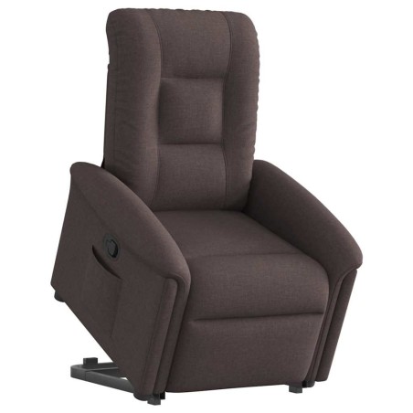 Fauteuil inclinable marron foncé tissu 