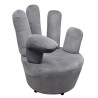 Chaise en forme de main gris velours 