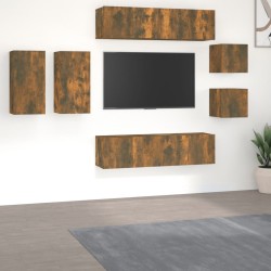 Ensemble de meubles TV 8 pcs Chêne fumé Bois d'ingénierie 