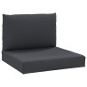 Coussins de palette lot de 2 noir tissu oxford 
