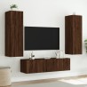 Unités murales TV avec LED 6 pcs chêne marron bois d'ingénierie 