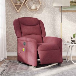 Fauteuil de massage inclinable électrique Rouge bordeaux Tissu 