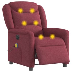 Fauteuil de massage inclinable électrique Rouge bordeaux Tissu 