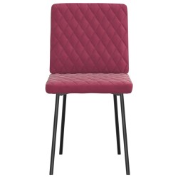 Chaises à manger lot de 6 rouge bordeaux velours 