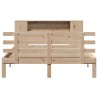 Lit bibliothèque sans matelas 140x200 cm bois massif de pin 