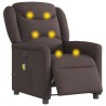 Fauteuil de massage inclinable électrique Marron foncé Tissu 