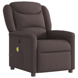 Fauteuil de massage inclinable électrique Marron foncé Tissu 