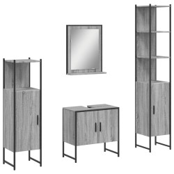 Ensemble d'armoires de salle de bain 4 pcs sonoma gris 