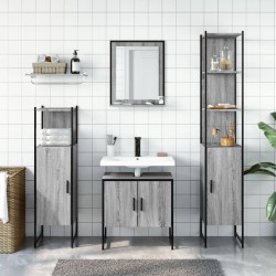 Ensemble d'armoires de salle de bain 4 pcs sonoma gris 