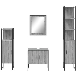 Ensemble d'armoires de salle de bain 4 pcs sonoma gris 
