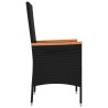 Chaises de jardin lot de 4 avec coussins Résine tressée Noir 