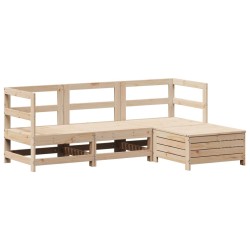 Salon de jardin 4 pcs bois massif de pin 