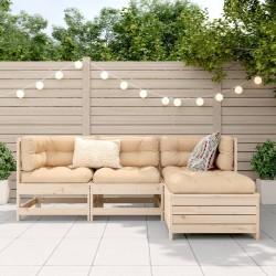 Salon de jardin 4 pcs bois massif de pin 
