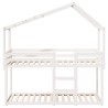 Lit superposé sans matelas blanc 80x200 cm bois de pin massif 