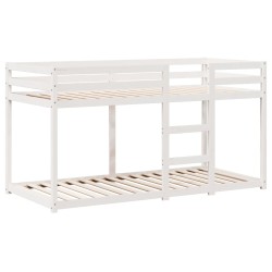 Lit superposé sans matelas blanc 80x200 cm bois de pin massif 