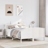 Cadre de lit sans matelas blanc 150x200 cm bois de pin massif 