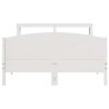 Cadre de lit sans matelas blanc 150x200 cm bois de pin massif 