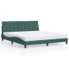 Cadre de lit avec lumières LED vert foncé 180x200 cm velours 