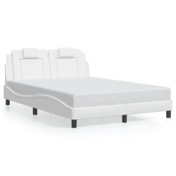 Cadre de lit avec LED sans matelas blanc 140x190 cm 