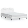 Cadre de lit avec LED sans matelas blanc 140x190 cm 