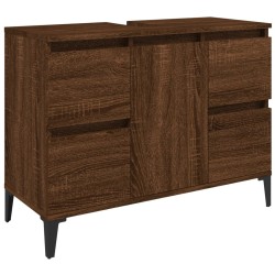 Ensemble de meubles de salle de bain 3 pcs Chêne marron 