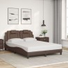 Cadre de lit avec LED sans matelas marron 140x200 cm 
