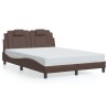 Cadre de lit avec LED sans matelas marron 140x200 cm 