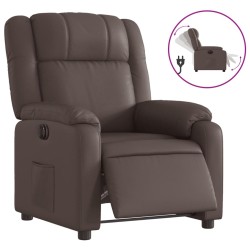 Fauteuil inclinable électrique Marron Similicuir 