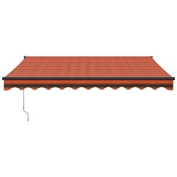 Auvent rétractable automatique orange et marron 3,5x2,5 m 